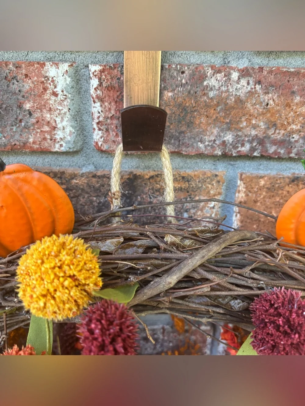 🎃 Pumpkin Flower Grapevine Wreath